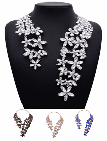 Futuristic Crystal Flower Colar Necklace (4 colors) – pickNjoy