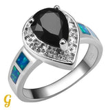 Black Stone N Silver Ring Collection