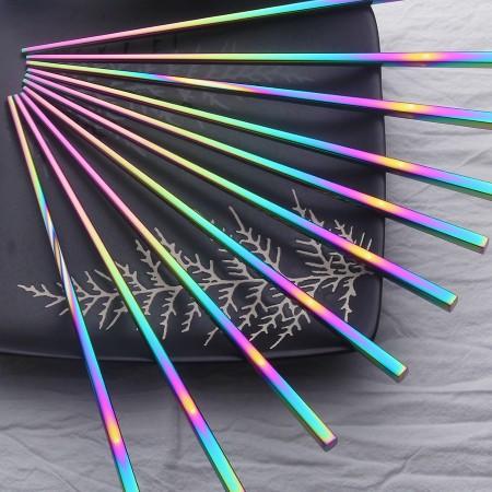 Rack Jack premium luxury stainless steel chopsticks - 1 pair - rainbow