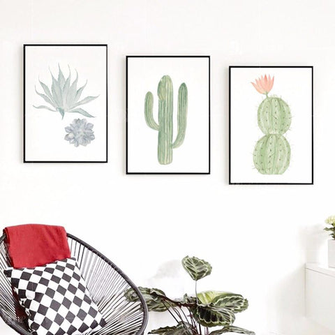 Watercolor Cactus Print Posters