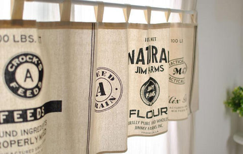 B&W Kitchen Window Short Curtain