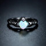 Blacked N Colorful Opal Heart