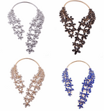 Futuristic Crystal Flower Colar Necklace (4 colors)