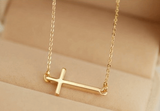 Horizontal cross pendant necklace