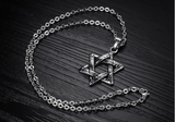 Stainless Steel Crack Syle Star of David Pendant Necklace