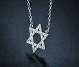 Zirconia Star of David Pendant Necklace - New Design