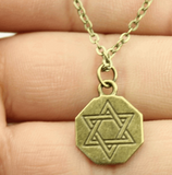 Carved Star of David Pendant Necklace