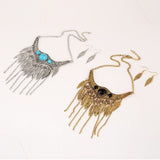 Feather Set Collar Necklace + Earings