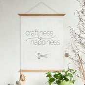 Craftiness Is Happiness Poster Wooden Frame
