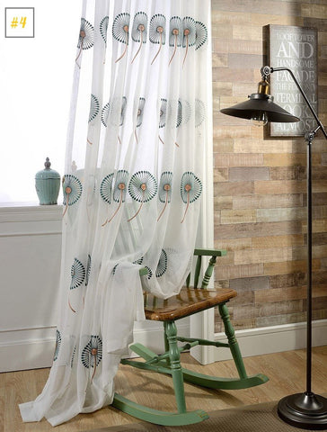 Embroidered  Sheer Curtains