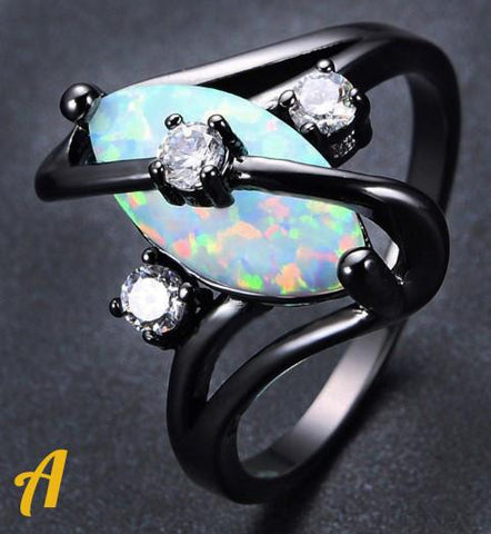 Blacked N Opal Rings