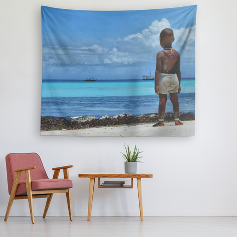 Watching The Horizon -  Original and Exclusive wall art Tapestry