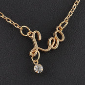 Zodiac Sign Name + Diamond Necklace